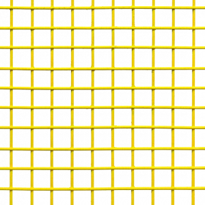 Thermoplastic Coated Wire Mesh Panel Yellow: 3mm Thick, gauge 15 x 15mm, 1000mm x 2000mm